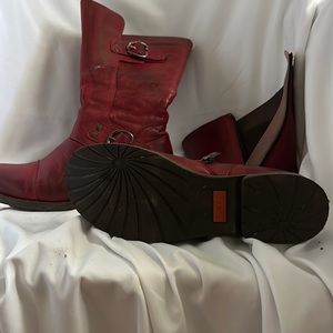 Red leather Jaffa boots